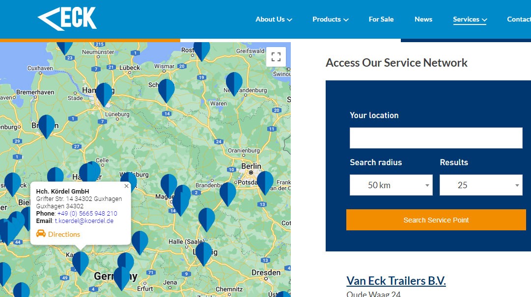Van Eck hlt Ihr Fahrzeug mit umfangreichen Kundendiensten in Bewegung